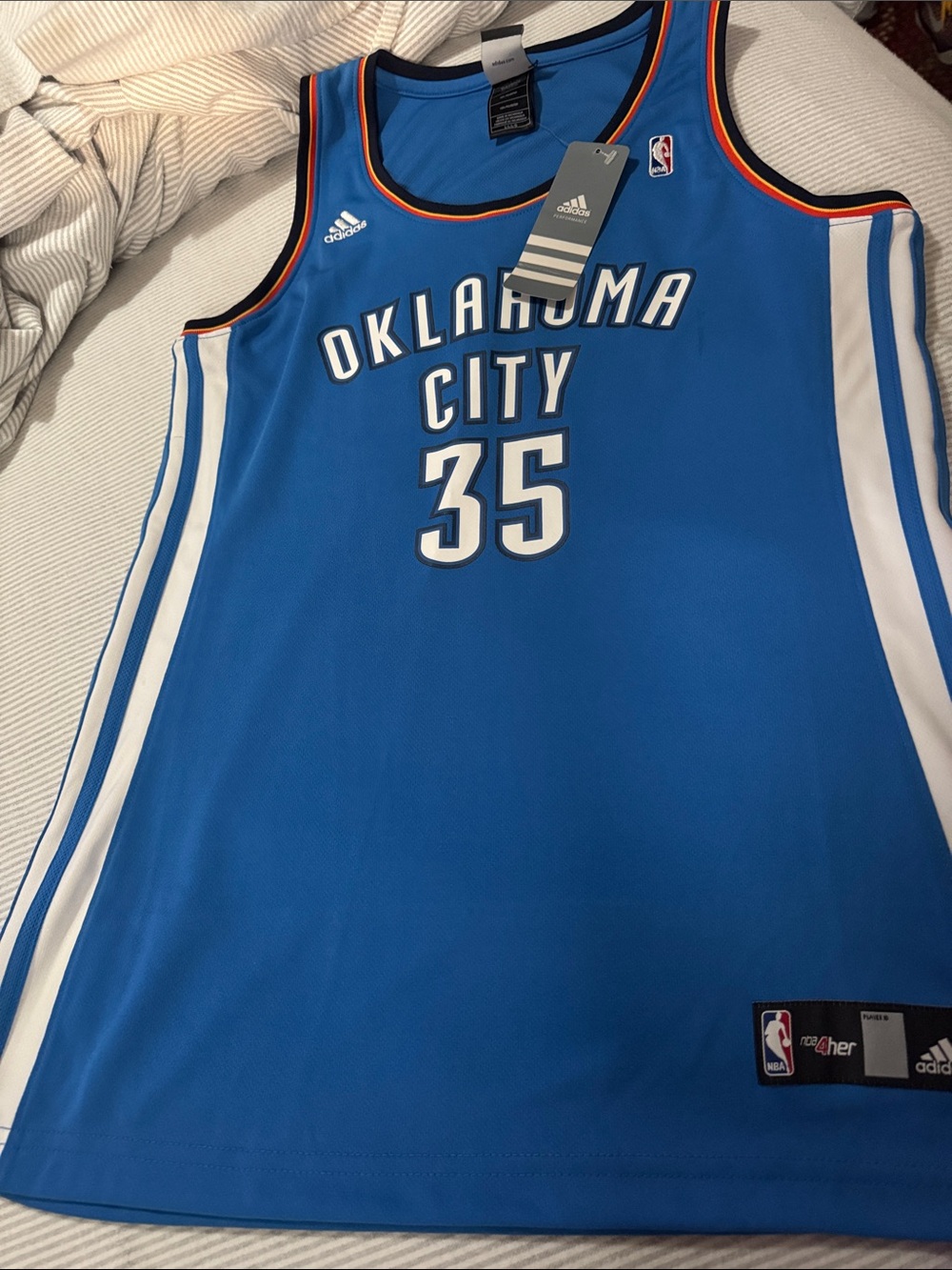 Woman’s adidas Oklahoma City Blue Basketball Jersey #35 Kevin Durant